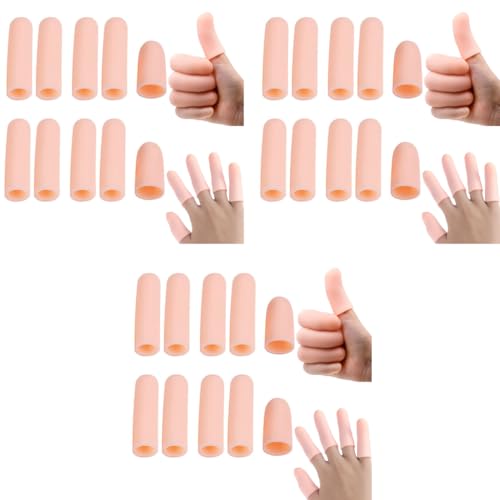 MAYCREATE® 10pcs finger protection Gel Finger Support Protector Gloves Gel Finger Cots Covers for Trigger Hand Eczema Cracking Arthritis Apricot one size X 3 MAYCREATE® 10pcs finger protection Gel Finger Support Protector Gloves Gel Finger Cots Covers for Trigger Hand Eczema Cracking Arthritis Apricot one size X 3